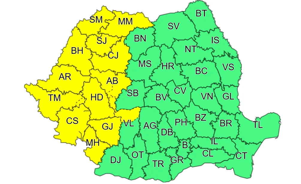 Meteorologii anunță instabilitate atmosferica și cod galben de ploi