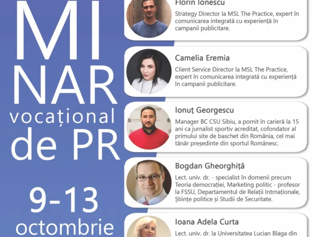 Specialiști în comunicare vin la prima ediție a Seminarului vocațional de PR