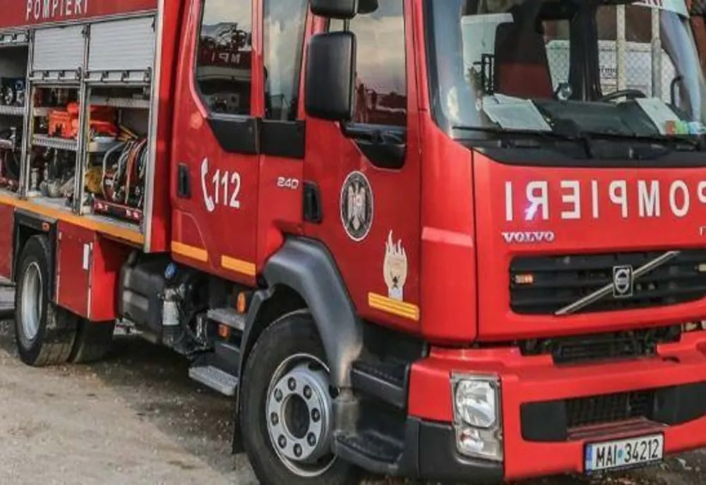 Autobuz în flăcări, în municipiul Sibiu