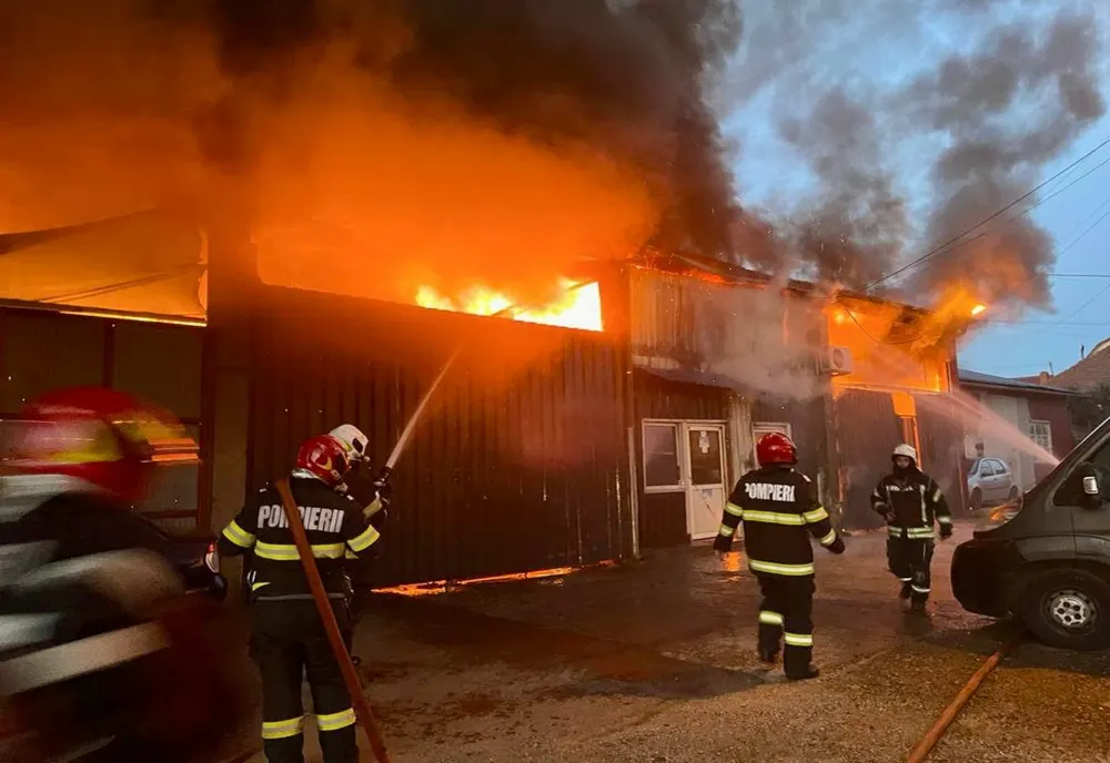 Incendiu la un atelier din Sibiu