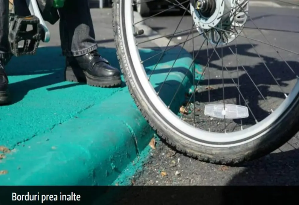 Borduri prea înalte la pista de bicicliști din Sibiu