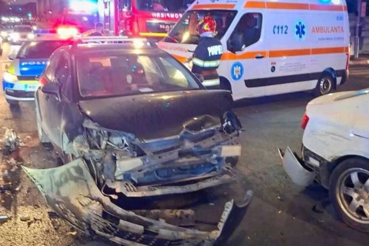 Accident grav în Sibiu: cinci persoane rănite, printre care un copil de 7 ani