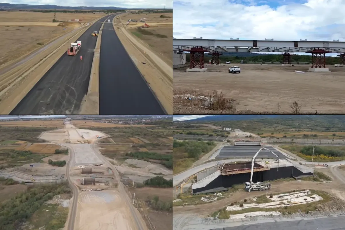Autostrada Sibiu – Făgăraș prinde contur. Lucrările pe tronsonul Avrig – Arpașu depășesc 50%. Când vor putea circula șoferii pe A13-VIDEO