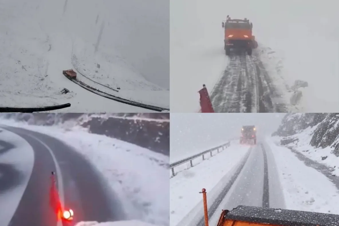 Transfăgărășanul a fost închis temporar din cauza ninsorii și a ceții dense