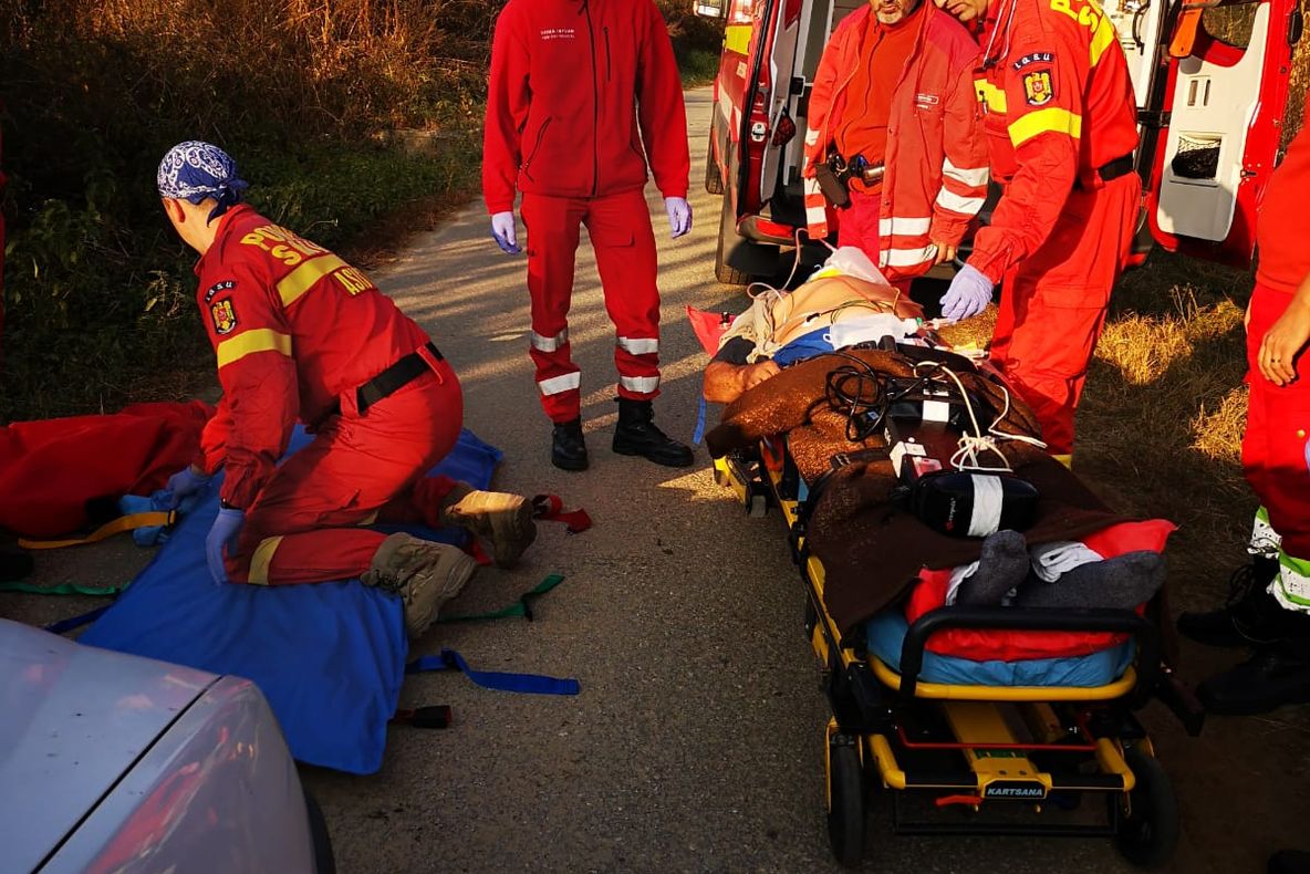 Update: Foto/Video Loc. Ștenea: Un medieșean a căzut de la 10 metri și și-a fracturat coloana
