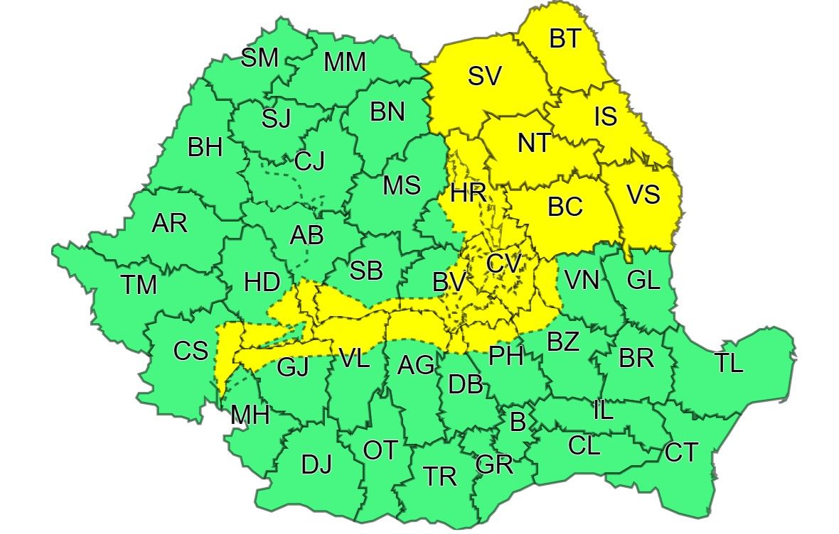 Cod galben de vânt până mâine seară. Ce recomandă polițiștii