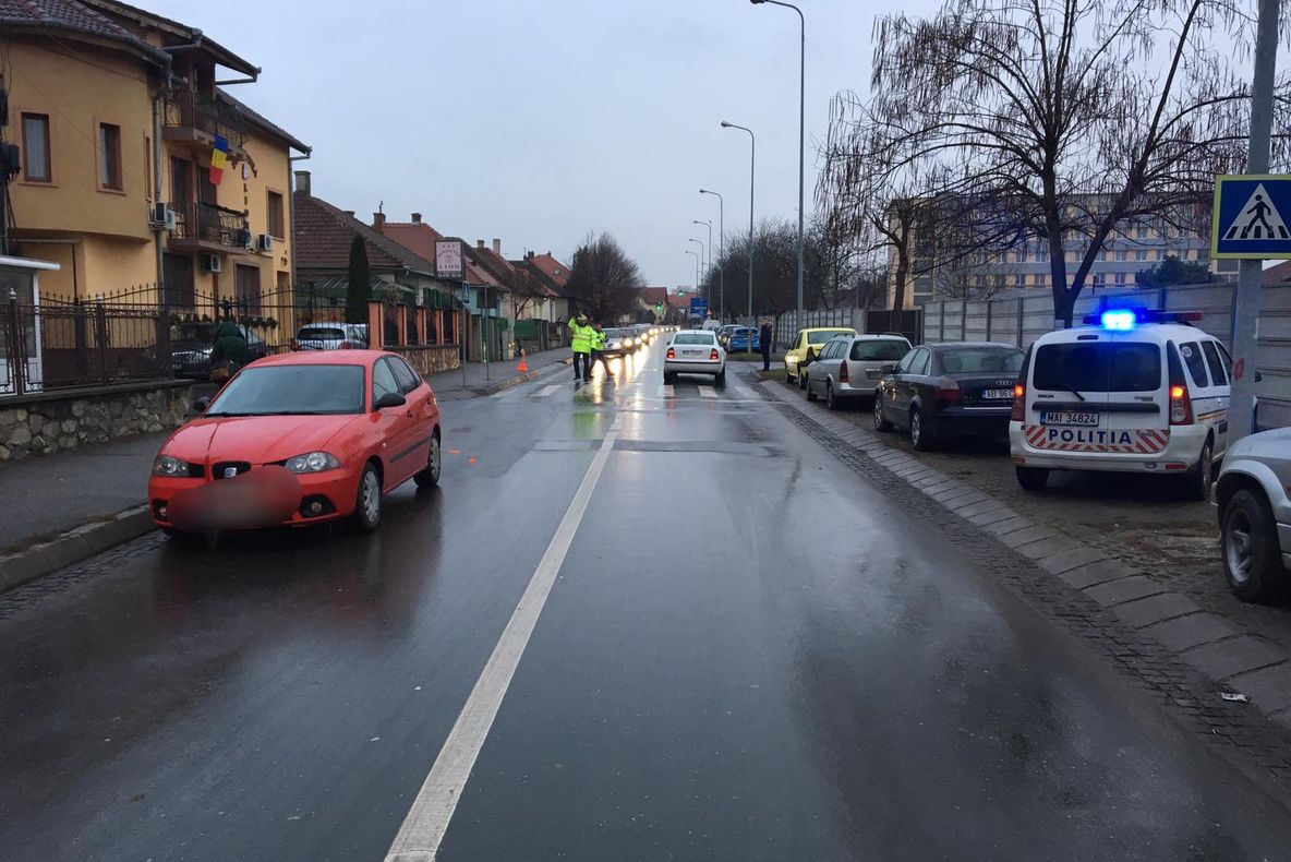 Accident pe DN 1 în afara localității Bradu