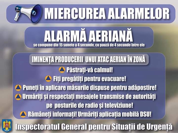 „Alarmă aeriană” la ora 10:00 în Sibiu