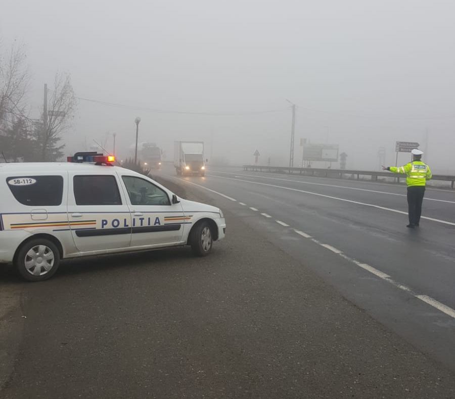 Cod galben de ceață în județul Sibiu