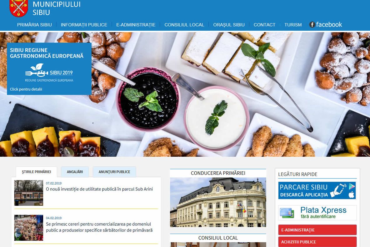 Secțiune online dedicată Programului "Sibiu - Regiune Gastronomică Europeană 2019", lansatã de Primãria Sibiu