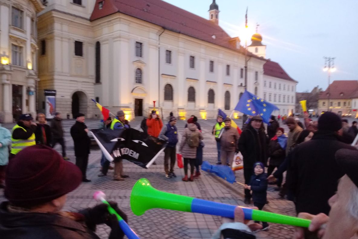 Foto/Video: Sibienii protestează împotriva modificării legilor justiției