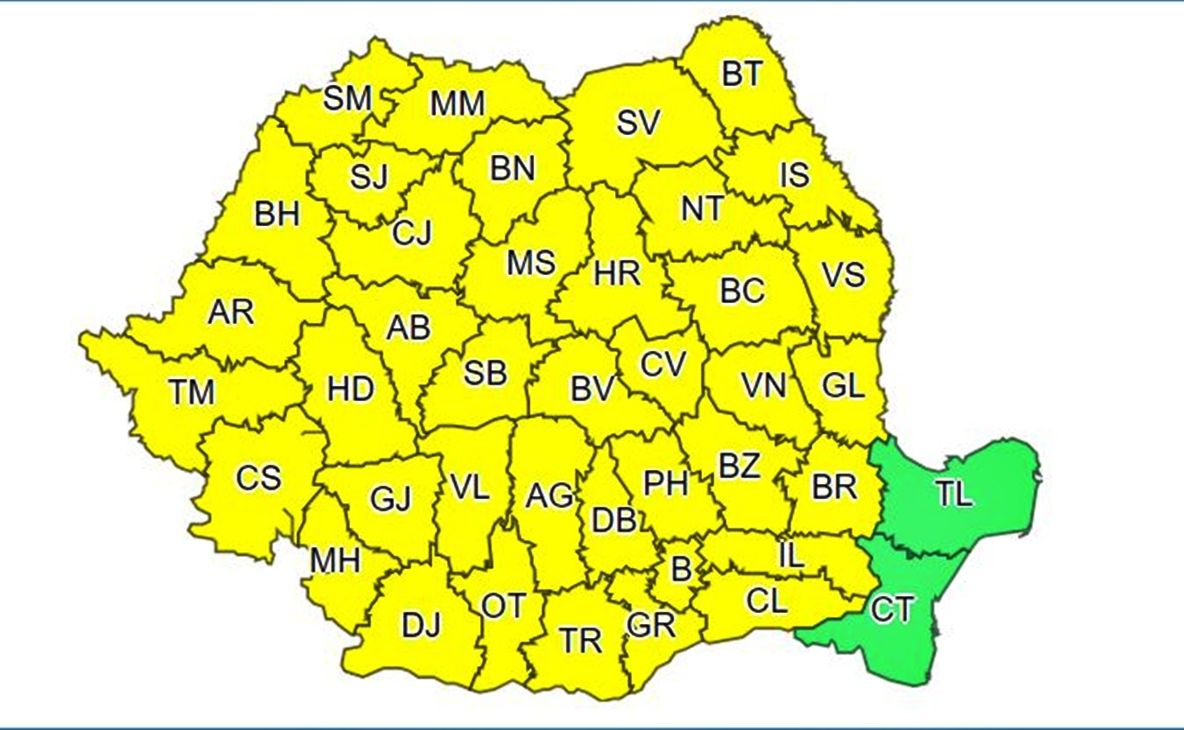 Cod galben de instabilitate atmosferică pentru Sibiu, până la ora 23:00