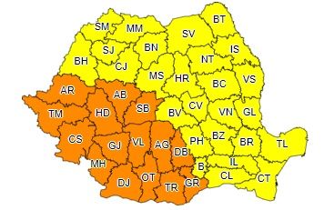 Sibiul intră în cod portocaliu de vijelii. Vântul poate ajunge și până la 90 Km/h