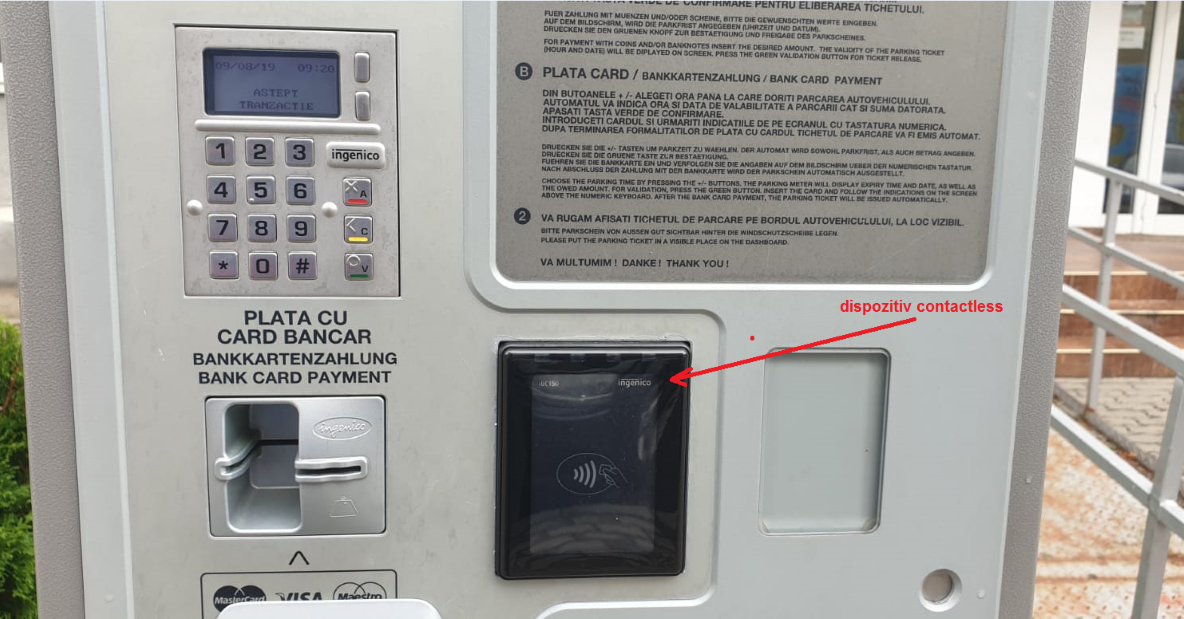 Automatele de parcare echipate cu dispozitive de plată cu cardul contactless și NFC