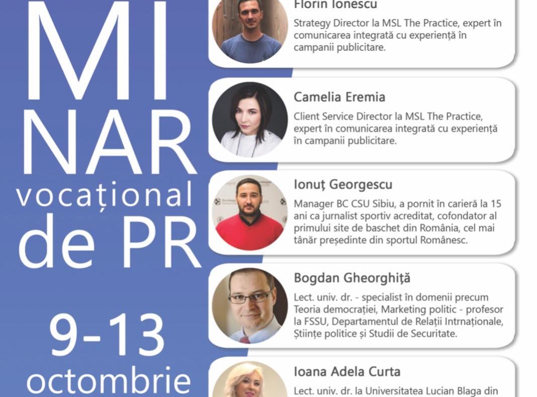 Specialiști în comunicare vin la prima ediție a Seminarului vocațional de PR