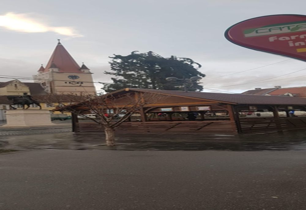 Cel mai înalt brad de Crăciun din România a rămas fără vârf