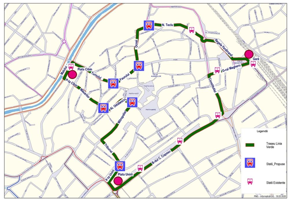 Linie “verde” de transport public în centrul istoric al Sibiului. Primăria va achiziționa cinci minibuze electrice