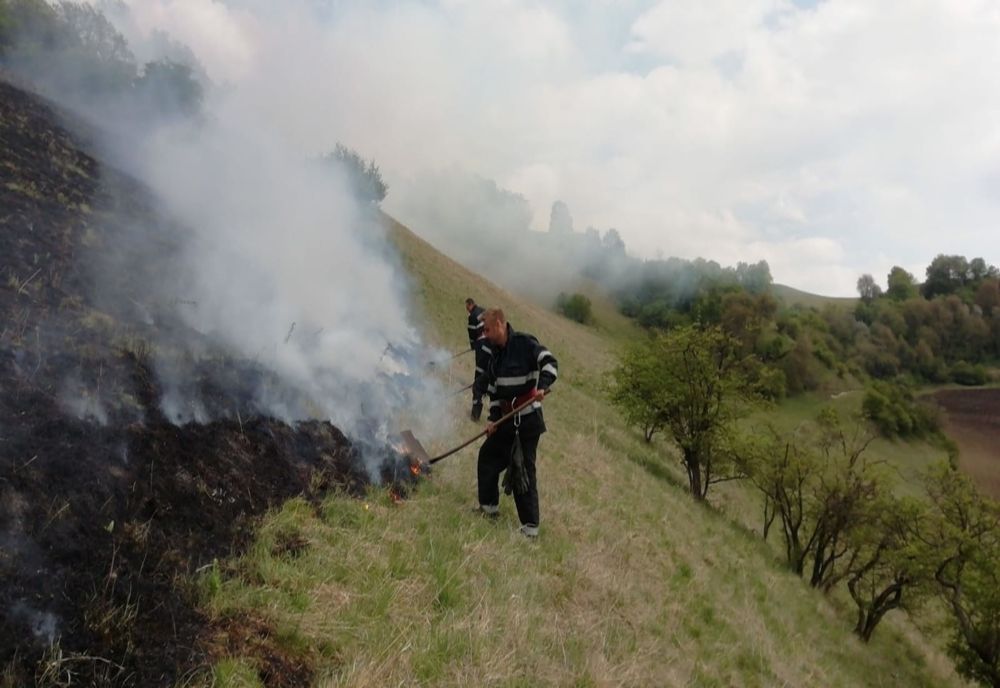 Zece hectare de vegetație uscată au ars, duminică, în Ighișu Nou