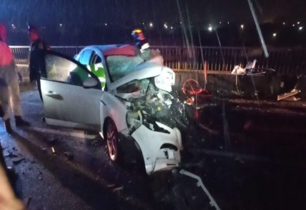 VIDEO Autoturism distrus într-un accident rutier!