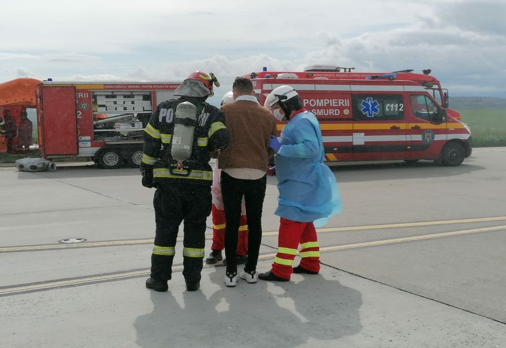 VIDEO Simulare de incendiu la Aeroportul Internațional Sibiu