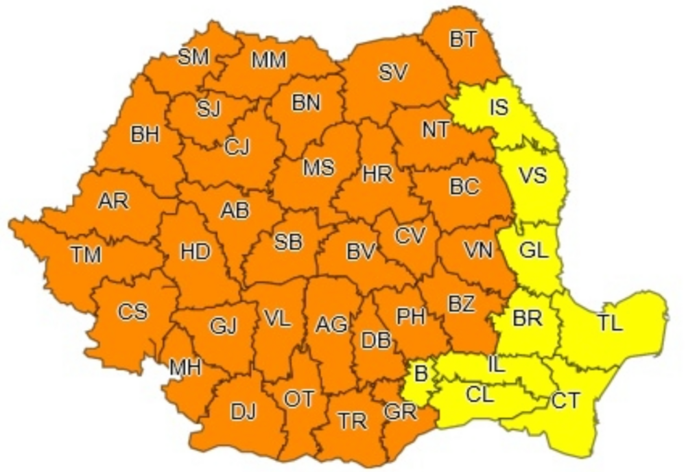 Vreme neobişnuită în România: temperaturi extreme, vijelii periculoase
