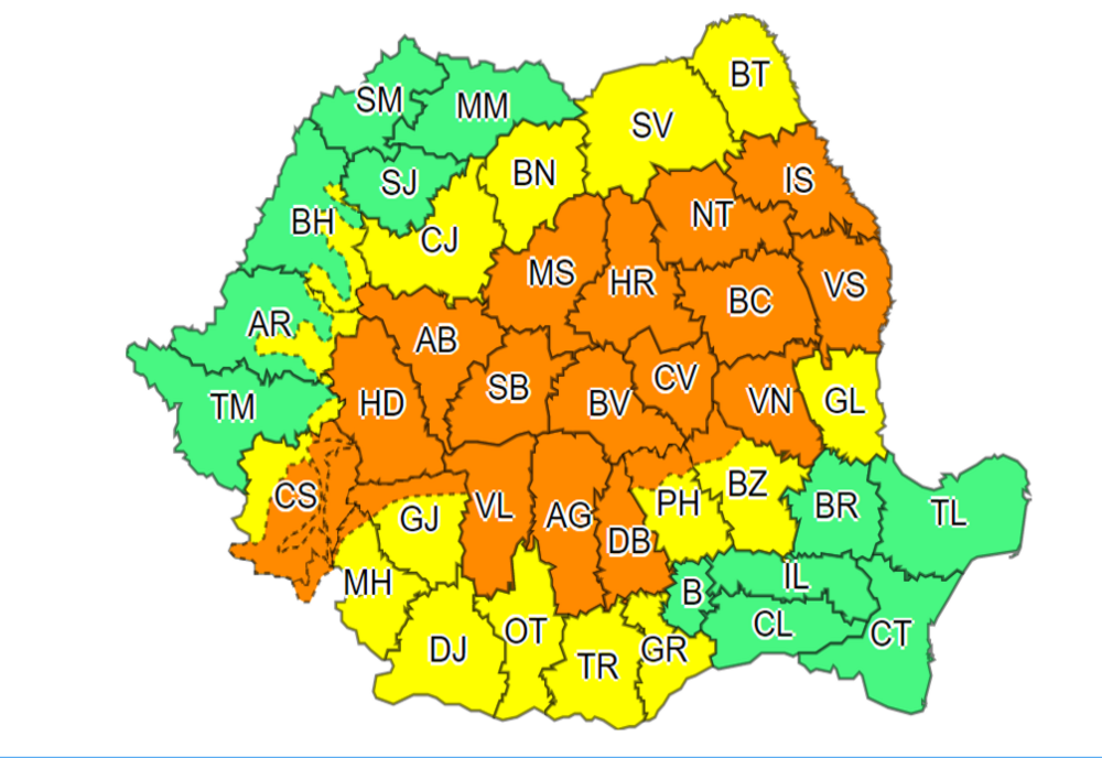 Noi fenomene meteo EXTRME. ANM a emis un Cod PORTOCALIU de vijelii. Care sunt ZONELE afectate