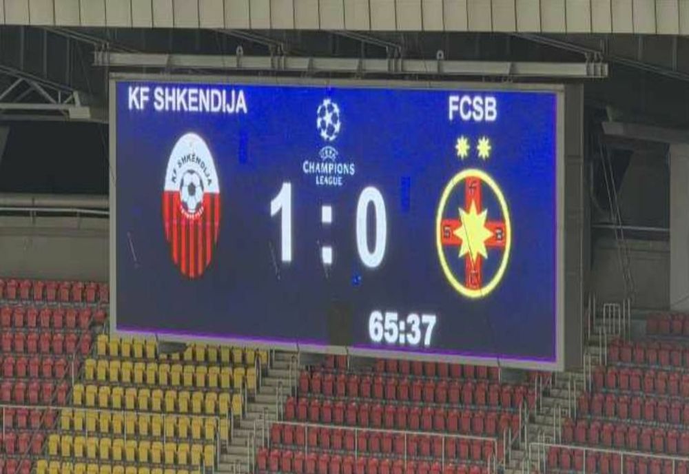 VIDEO FOTBAL: FCSB, ÎNVINSĂ DE KF SHKENDIJA CU 0-1, ÎN TURUL AL DOILEA PRELIMINAR AL LIGII CAMPIONILOR