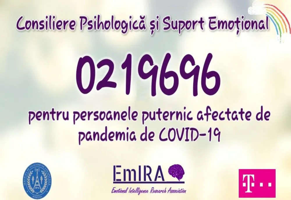  021.9696 - Linie telefonică de asistență psihologică pentru persoanele afectate de epidemia de noul coronavirus    