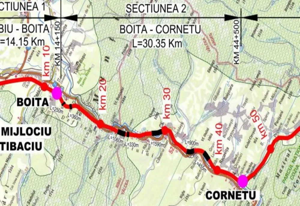 11 oferte pentru proiectarea și execuția secțiunii 2 a autostrăzii Sibiu - Pitești