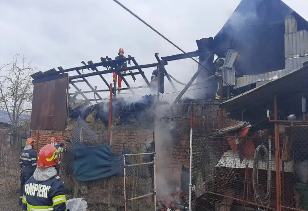 Anexe gospodărești distruse de flăcări