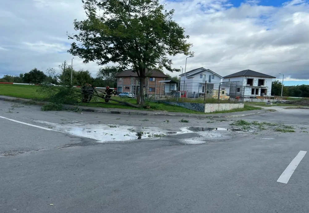 6 intervenții ale pompierilor din Sibiu din cauza vremii nefavorabile