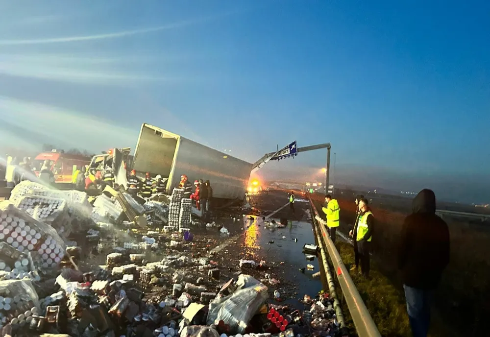 Şoferul unui TIR a murit într-un grav accident produs pe A1, spre Mediaş