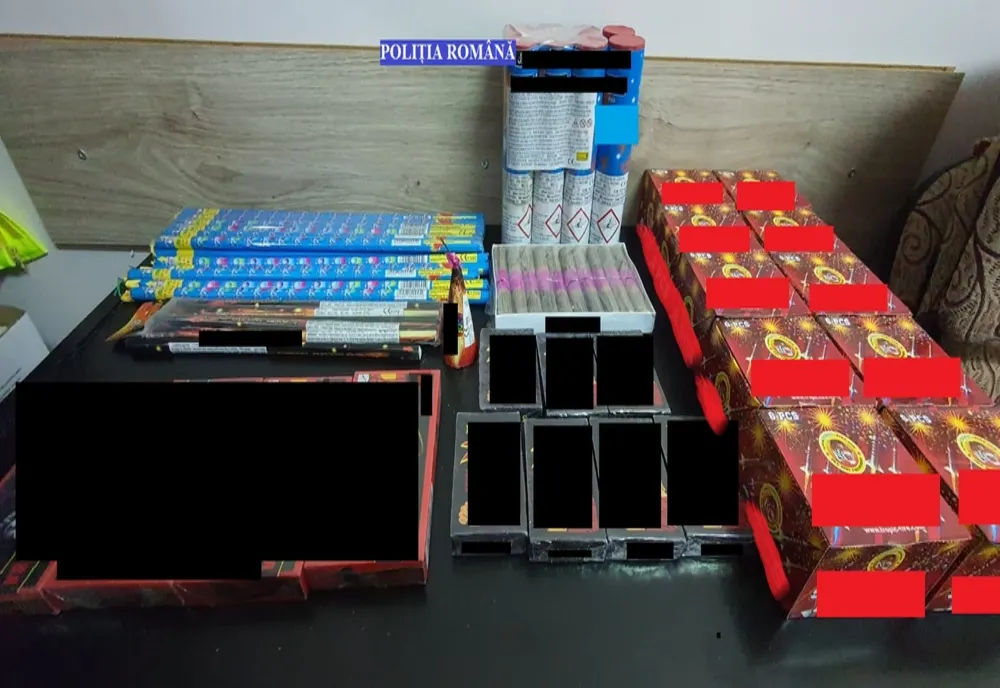 30 de kilograme de articole pirotehnice au fost confiscate de polițiștii din Sibiu