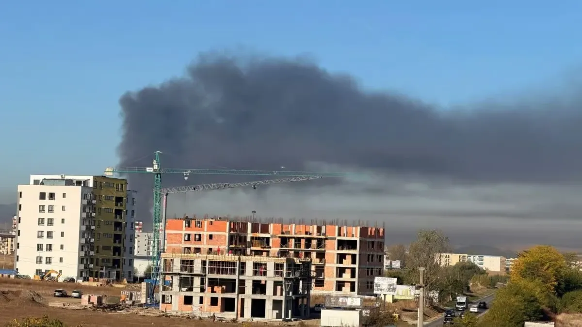 Incendiu la staía de sortare din Sibiu