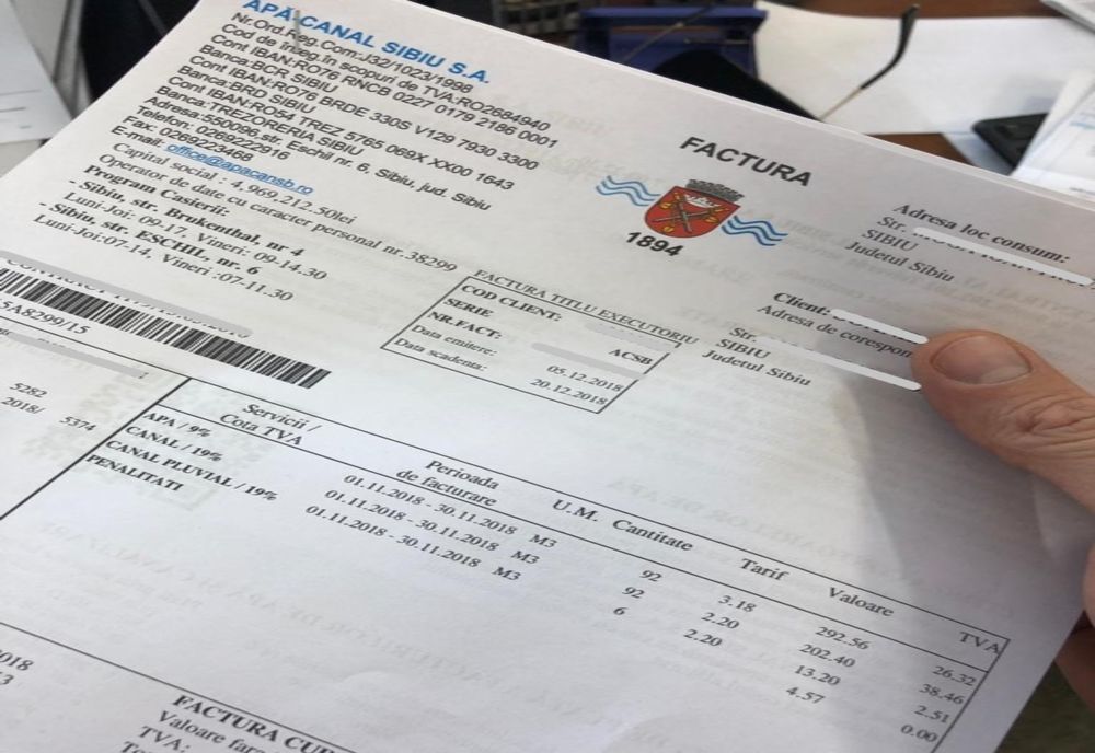 Facturile de apă și canalizare pot fi achitate și prin internet banking, la Banca Transilvania