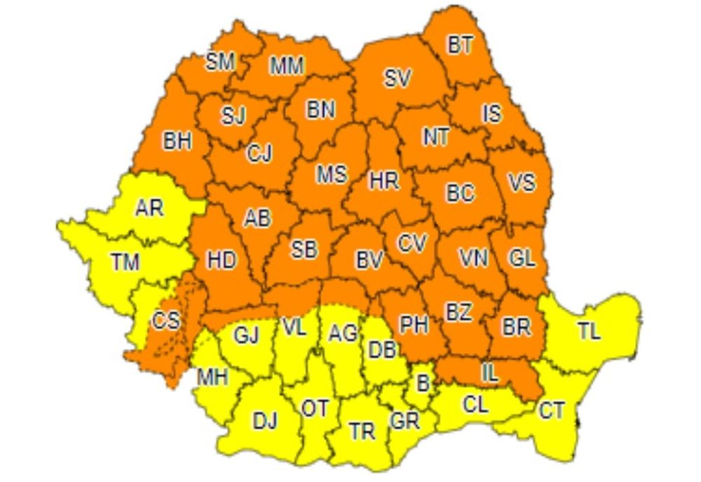 Sibiul, sub cod portocaliu de grindină și vijelii