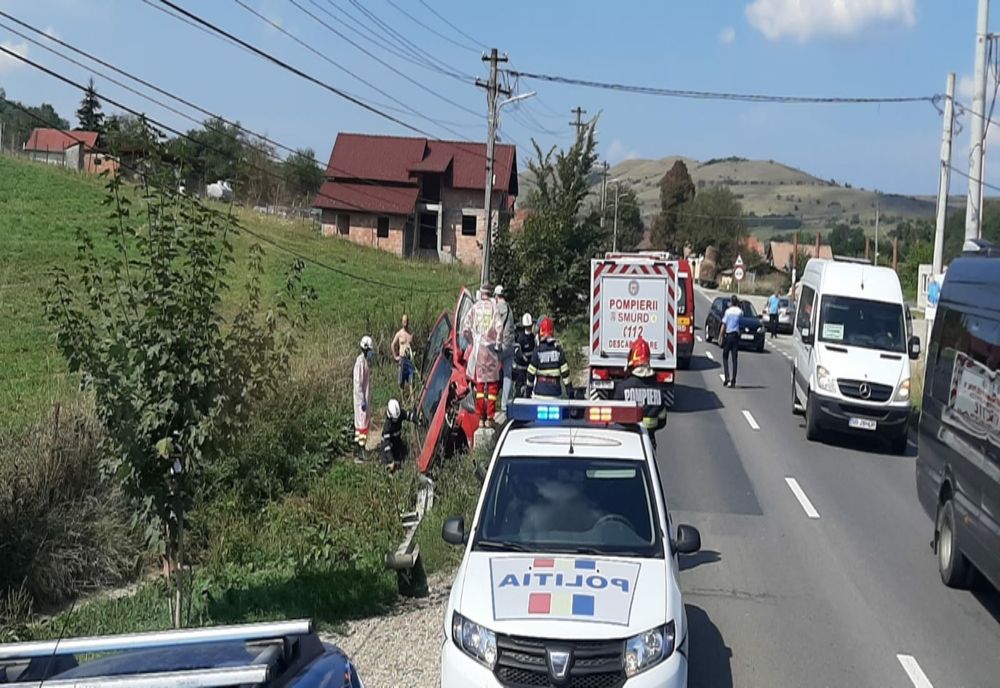 Accident cu victimă încarcerată, în județul Sibiu