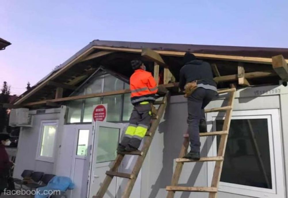 Problema infiltrării apei în containerele COVID-19 din Sibiu a fost rezolvată