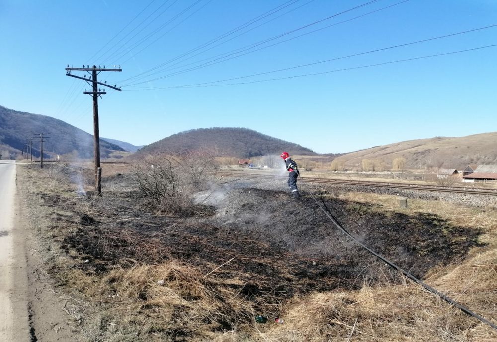 Incendiu de vegetație la Sibiu