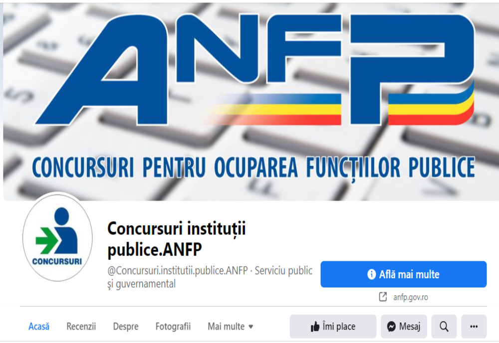 Pagină de Facebook dedicată concursurilor pentru funcţii publice