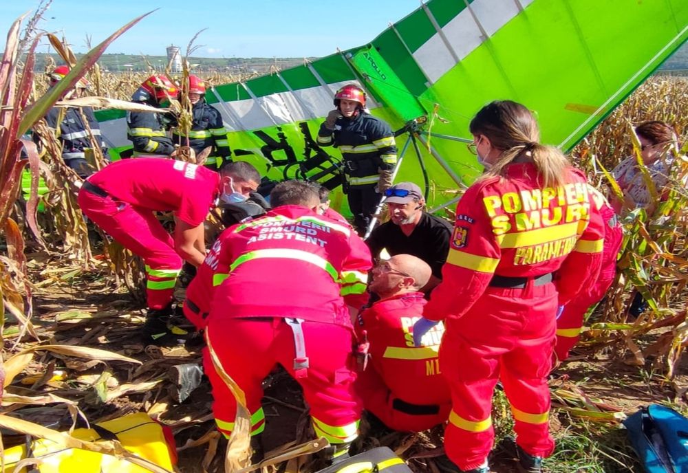 Motodeltaplan prăbuşit lângă Şelimbăr