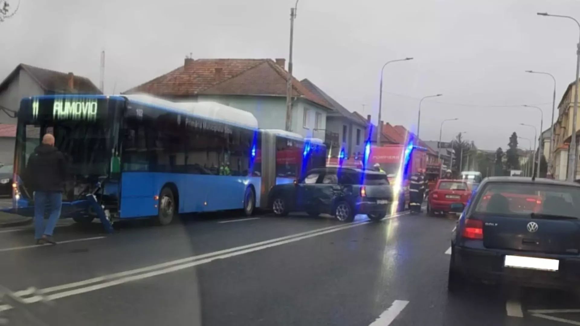 Trafic îngreunat în Sibiu. FOTO: CityFM