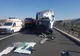 UPDATE | VIDEO - UN TIR a intrat într-o autobasculantă staționată, pe A1. Trafic reluat!