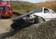 UPDATE | O mașină a intrat într-o grămadă de balast. Șoferul a primit îngrijiri medicale