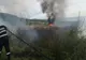 Incendiu de vegetație uscată, în zona DN1, între Săliște și Săcel
