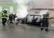 Autoturism distrus de flăcări (VIDEO)