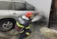 O maşină a luat foc în localitatea Agârbiciu