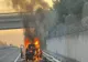 O mașină a ars ca o torță pe A1, între Deva şi Sibiu! Șoferul s-a salvat în ultima clipă - Imagini șocante