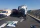 UPDATE | VIDEO - UN TIR a intrat într-o autobasculantă staționată, pe A1. Trafic reluat!