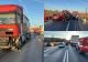 Trafic blocat pe DN 1, în județul Sibiu. Un bărbat și o fetiță, răniți după ce două autoturisme și un TIR s-au ciocnit